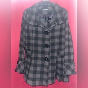 Steve Madden Black Plaid Coat